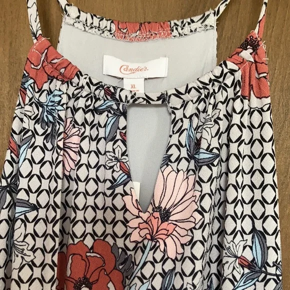 Relist8/8❌Candie’s front slit halter print maxi dress w keyhole XL jr - Picture 5 of 16